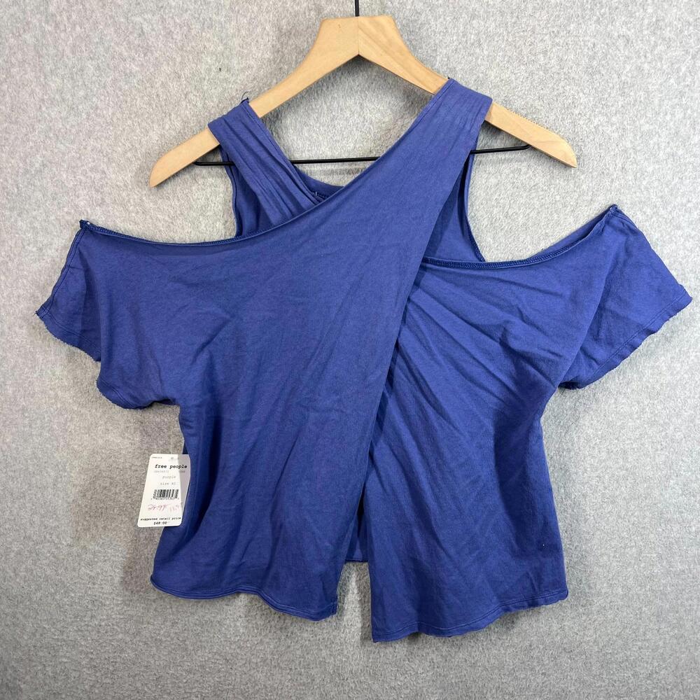 Free People Women’s Purple Taurus Cold Shoulder Graphic Tee Size XS‎ NWT - Picture 6 of 13